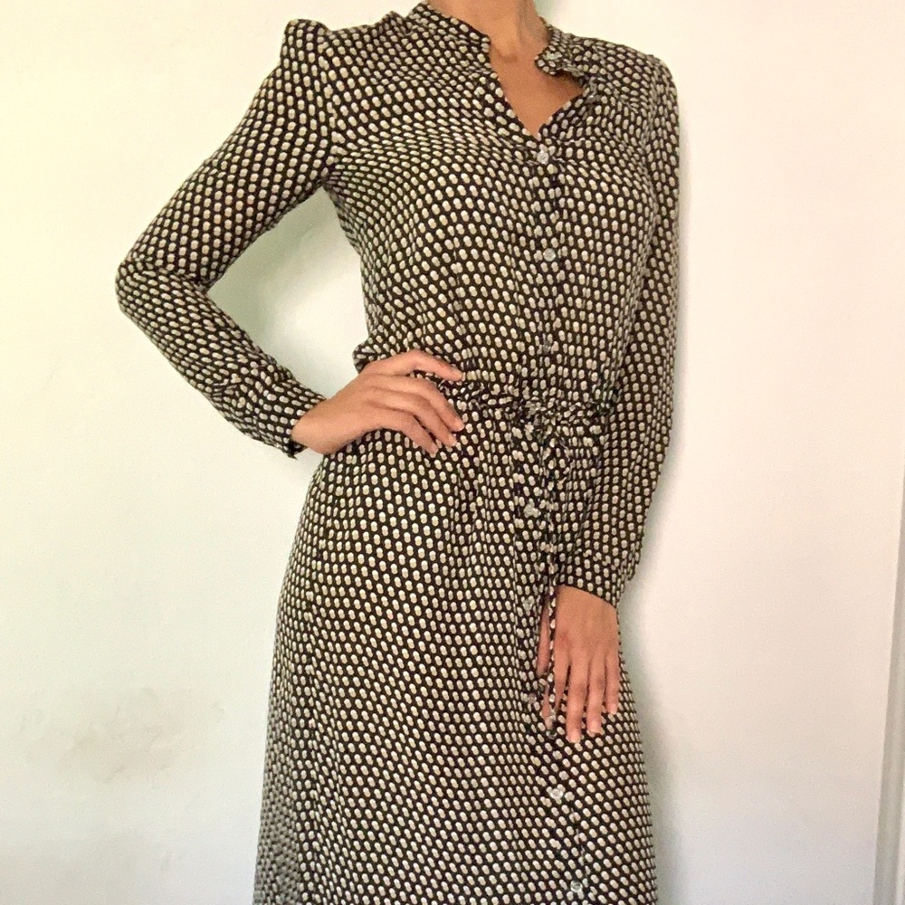 Michael Kors long sleeve button up dress